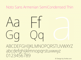 Noto Sans Armenian SemiCondensed Thin Version 2.007图片样张