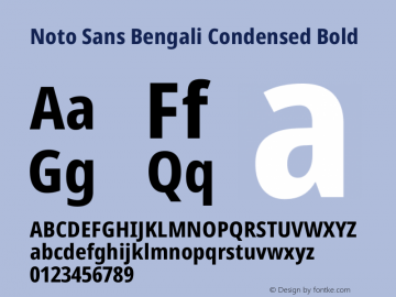 Noto Sans Bengali Condensed Bold Version 2.003图片样张