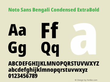 Noto Sans Bengali Condensed ExtraBold Version 2.003图片样张