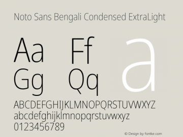 Noto Sans Bengali Condensed ExtraLight Version 2.003图片样张