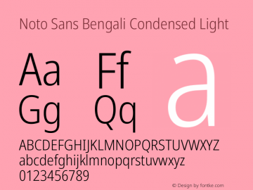 Noto Sans Bengali Condensed Light Version 2.003图片样张