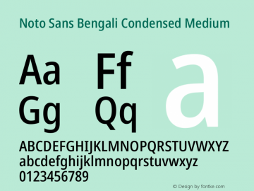 Noto Sans Bengali Condensed Medium Version 2.003图片样张