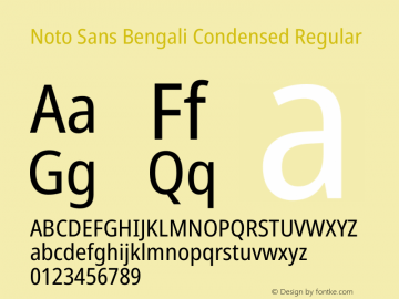 Noto Sans Bengali Condensed Regular Version 2.003图片样张