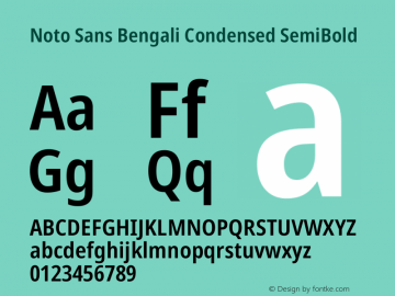 Noto Sans Bengali Condensed SemiBold Version 2.003图片样张