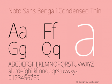 Noto Sans Bengali Condensed Thin Version 2.003图片样张