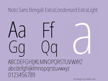 Noto Sans Bengali ExtraCondensed ExtraLight Version 2.003图片样张