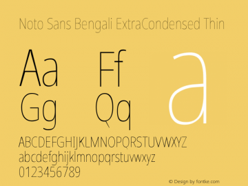 Noto Sans Bengali ExtraCondensed Thin Version 2.003图片样张