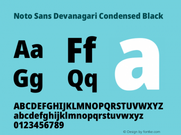 Noto Sans Devanagari Condensed Black Version 2.003图片样张