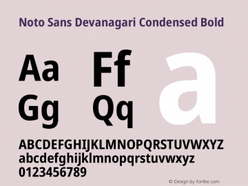 Noto Sans Devanagari Condensed Bold Version 2.003图片样张