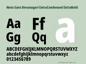 Noto Sans Devanagari ExtraCondensed ExtraBold Version 2.003图片样张