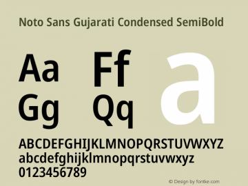 Noto Sans Gujarati Condensed SemiBold Version 2.102图片样张