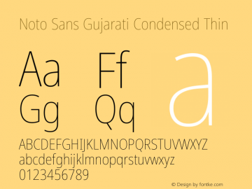 Noto Sans Gujarati Condensed Thin Version 2.102图片样张