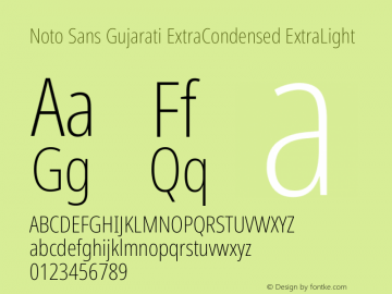 Noto Sans Gujarati ExtraCondensed ExtraLight Version 2.102图片样张