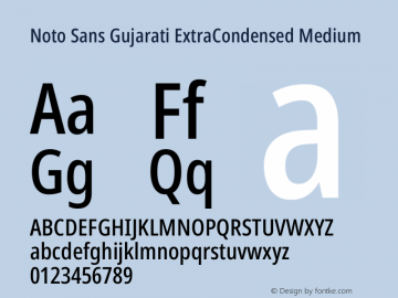 Noto Sans Gujarati ExtraCondensed Medium Version 2.102图片样张