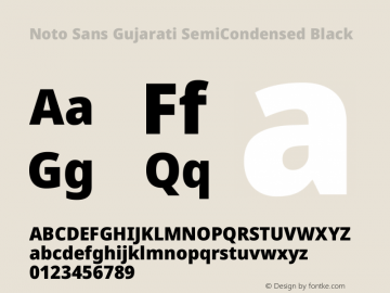 Noto Sans Gujarati SemiCondensed Black Version 2.102图片样张