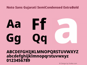 Noto Sans Gujarati SemiCondensed ExtraBold Version 2.102图片样张