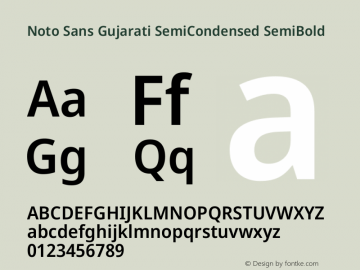 Noto Sans Gujarati SemiCondensed SemiBold Version 2.102图片样张