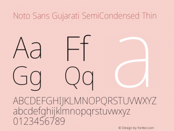 Noto Sans Gujarati SemiCondensed Thin Version 2.102图片样张