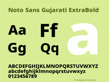 Noto Sans Gujarati ExtraBold Version 2.102图片样张