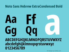 Noto Sans Hebrew ExtraCondensed Bold Version 2.003图片样张