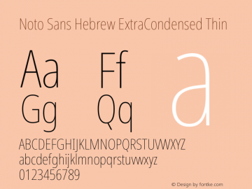 Noto Sans Hebrew ExtraCondensed Thin Version 2.003图片样张