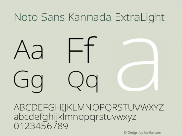 Noto Sans Kannada ExtraLight Version 2.003图片样张