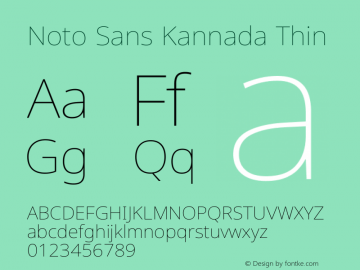 Noto Sans Kannada Thin Version 2.003图片样张