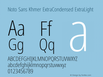 Noto Sans Khmer ExtraCondensed ExtraLight Version 2.003图片样张