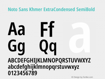 Noto Sans Khmer ExtraCondensed SemiBold Version 2.003图片样张