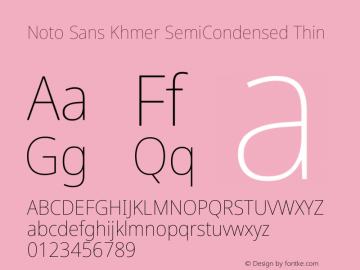 Noto Sans Khmer SemiCondensed Thin Version 2.003图片样张