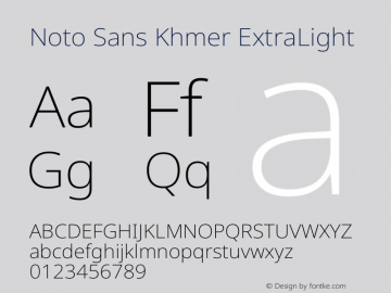 Noto Sans Khmer ExtraLight Version 2.003图片样张