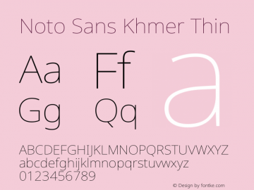 Noto Sans Khmer Thin Version 2.003图片样张