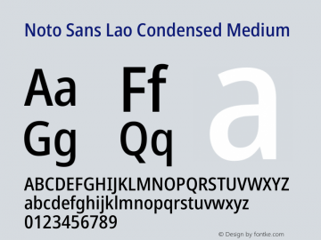 Noto Sans Lao Condensed Medium Version 2.002图片样张