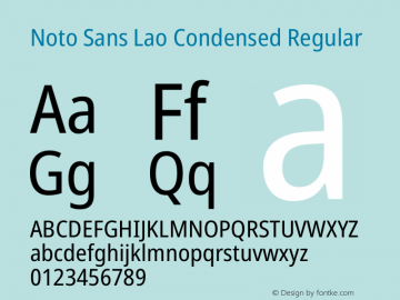 Noto Sans Lao Condensed Regular Version 2.002图片样张