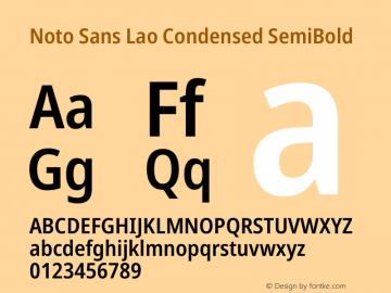 Noto Sans Lao Condensed SemiBold Version 2.002图片样张