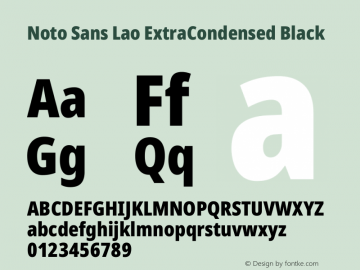 Noto Sans Lao ExtraCondensed Black Version 2.002图片样张