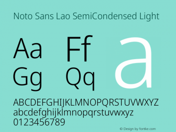 Noto Sans Lao SemiCondensed Light Version 2.002图片样张