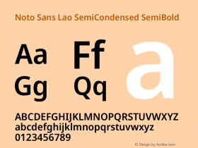 Noto Sans Lao SemiCondensed SemiBold Version 2.002图片样张