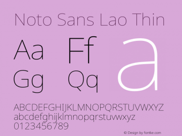 Noto Sans Lao Thin Version 2.002图片样张
