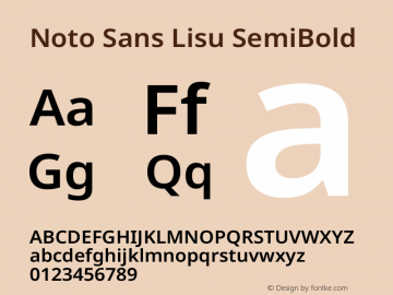Noto Sans Lisu SemiBold Version 2.102图片样张