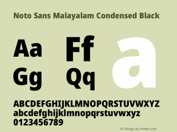 Noto Sans Malayalam Condensed Black Version 2.103图片样张