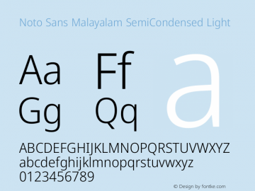 Noto Sans Malayalam SemiCondensed Light Version 2.103图片样张