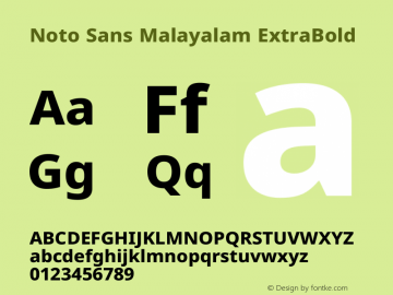 Noto Sans Malayalam ExtraBold Version 2.103图片样张