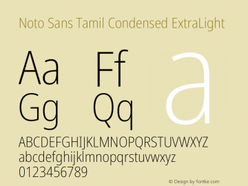 Noto Sans Tamil Condensed ExtraLight Version 2.003图片样张