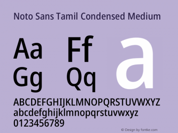 Noto Sans Tamil Condensed Medium Version 2.003图片样张