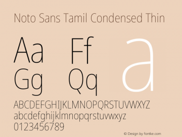 Noto Sans Tamil Condensed Thin Version 2.003图片样张