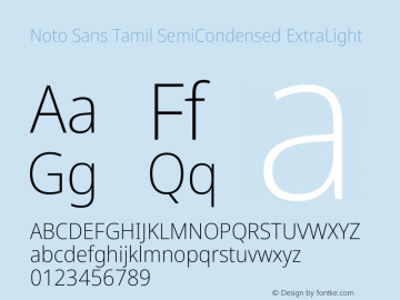 Noto Sans Tamil SemiCondensed ExtraLight Version 2.003图片样张