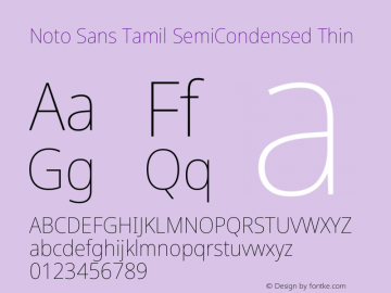 Noto Sans Tamil SemiCondensed Thin Version 2.003图片样张