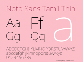 Noto Sans Tamil Thin Version 2.003图片样张