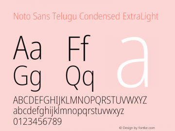 Noto Sans Telugu Condensed ExtraLight Version 2.003图片样张